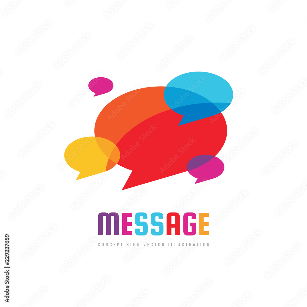 Poster message - vector logo template concept illustration in flat style. talking chat creative sign. socia