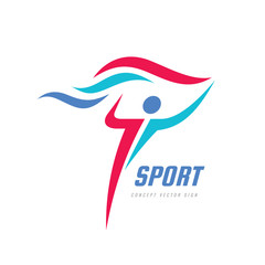 Sport fitness - concept business logo vector illustration. Abstract human character symbol. Dance people sign. Graphic design element. 
