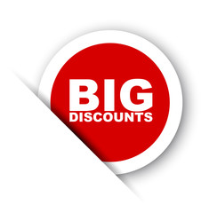 red vector banner big discounts