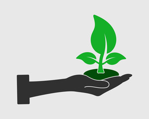 Save Plant Icon on gray background flat style vector eps.