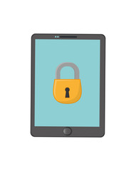 smartphone with padlock security