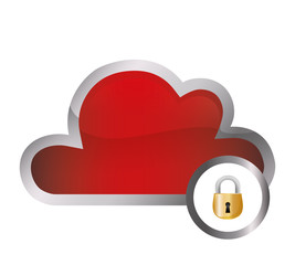 cloud computing with safe secure padlock