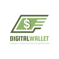 Mobile speed payment. Digital wallet. Money dollar - concept business logo template vector illustration. Currency - creative sign. Design element.