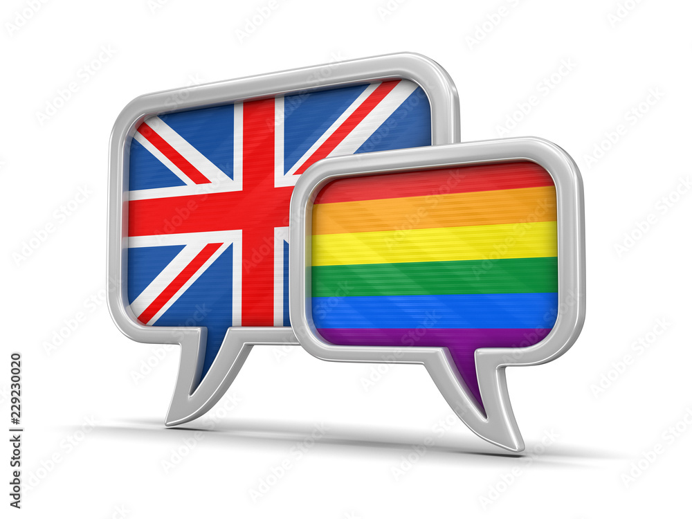 Poster speech bubbles with flags. image with clipping path