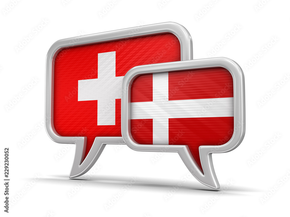 Poster speech bubbles with flags. image with clipping path