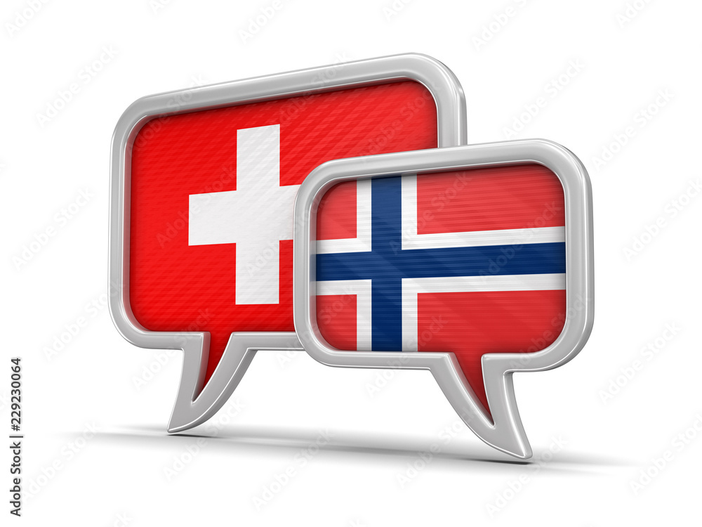 Poster speech bubbles with flags. image with clipping path
