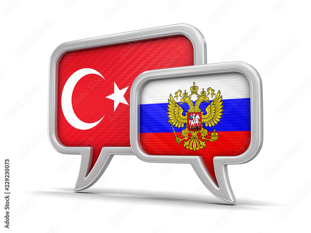 Poster speech bubbles with flags. image with clipping path