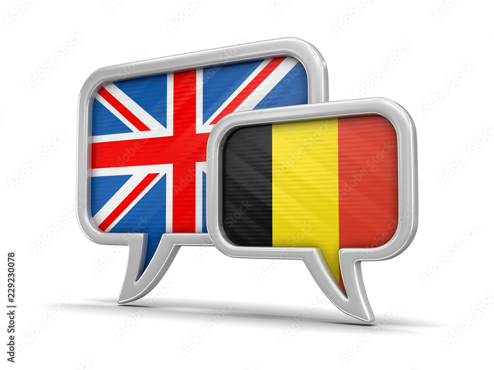 Poster speech bubbles with flags. image with clipping path