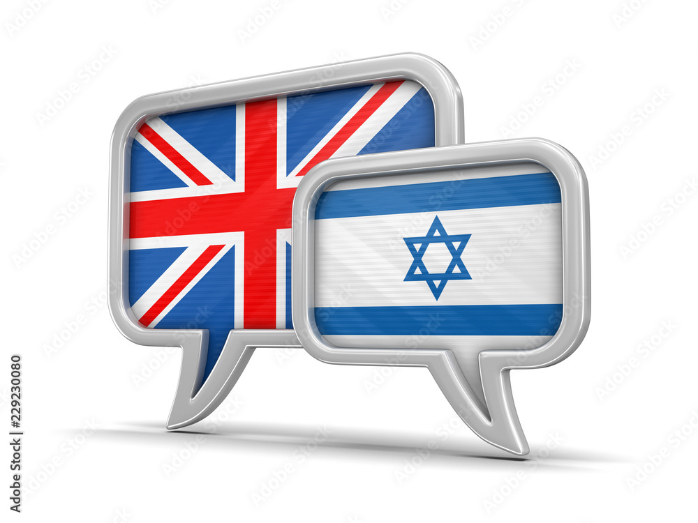 Poster speech bubbles with flags. image with clipping path