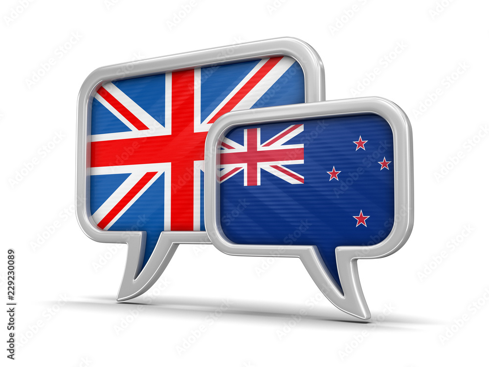 Poster speech bubbles with flags. image with clipping path