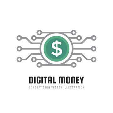 Mobile speed payment. Digital money dollar - concept business logo template vector illustration. Currency - creative sign. Design element.