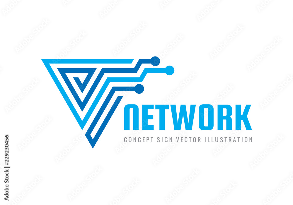 Poster network - concept business logo template vector illustration. abstract lines creative sign. modern c