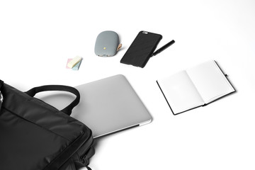 Accessories Lay Down on White Background