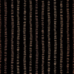 Rose Gold foil stripes seamless vector pattern. Horizontal copper strokes in vertical lines on black background. Elegant design for digital paper, page fill, wedding, invitation, birthday celebration