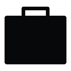 A black and white silhouette of a suitcase