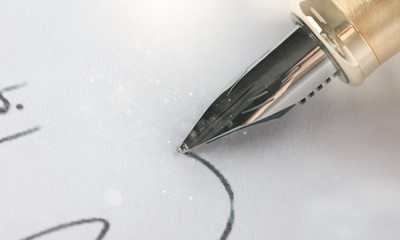 Signature with a fountain pen