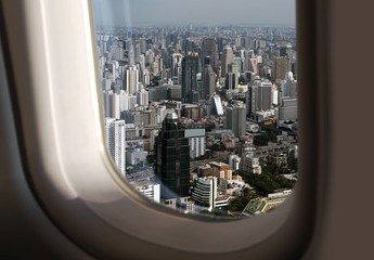 Fototapeta na wymiar view of Bangkok from plane