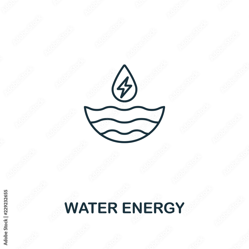 Poster water energy icon outline style. premium pictogram design from power and energy icon collection. sim