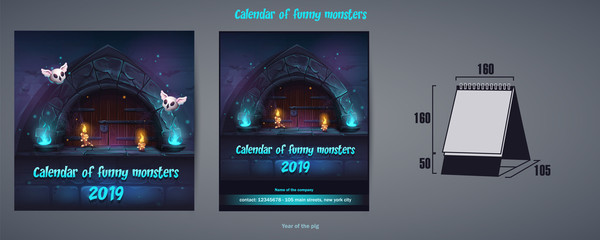 Cover monster calendar 2019