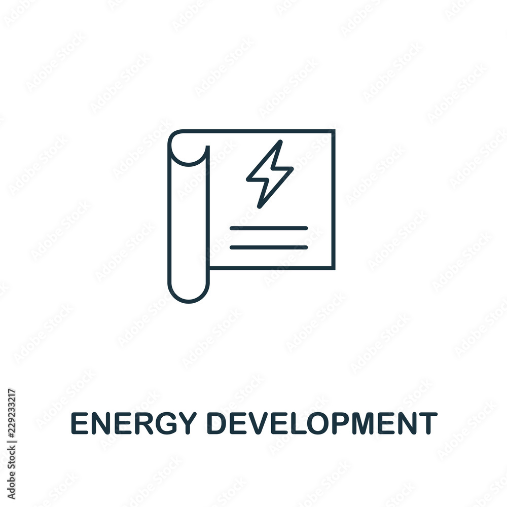 Poster energy development icon outline style. premium pictogram design from power and energy icon collectio