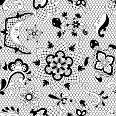 Keuken spatwand met foto Mexican lace seamless pattern. © incomible