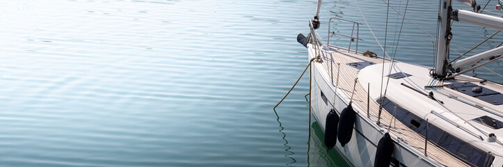 Obraz premium Modern, elegant and luxury sail boat; lifestyle and travel concepts