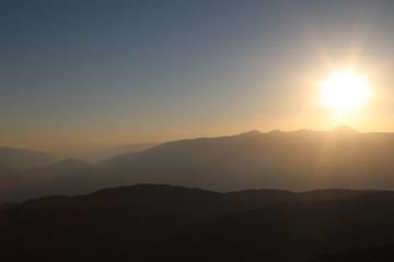 sunset in mountains