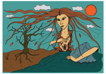 Autumn Landscape Nature Vector Artwork 