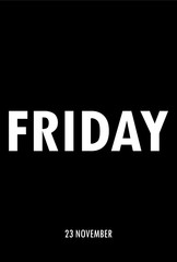 Black friday sale minimalistic poster. Vector