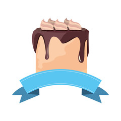 sweet cake celebration birthday ribbon