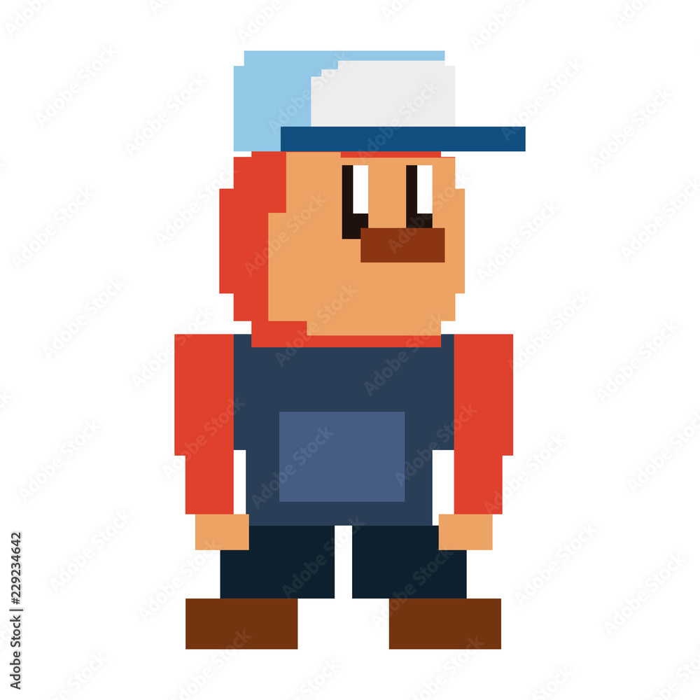 Canvas Prints pixel video game character