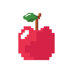 Fototapeta premium pixel video game apple fruit
