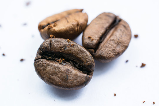 Isolated coffee beans 