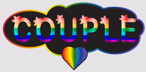 Couple - rainbow lettering letters lgtb concept