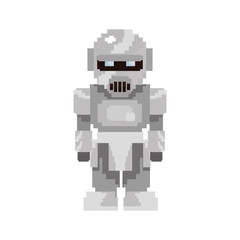 pixel video game gold robot