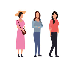 Fototapeta premium avatar women cartoons