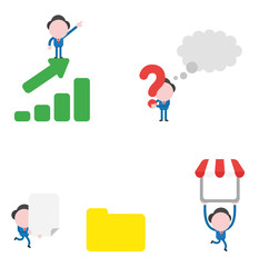 Vector illustration businessman character set