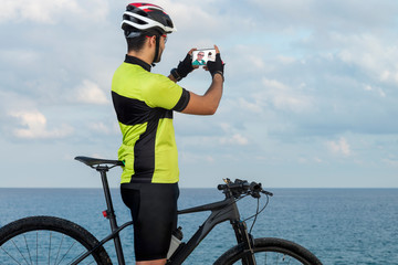 cyclist talks to his doctor by video call