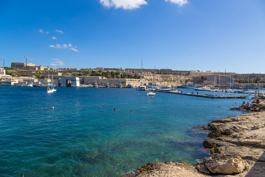 Floriana, Malta. Fortress and port
