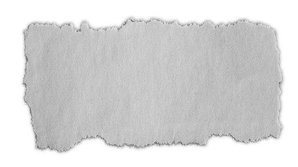 Torn paper piece isolated on white