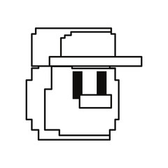 pixel video game character with cap