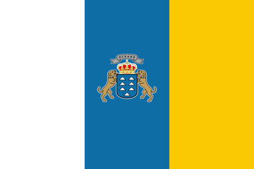 Flag of the Canary Islands. Vector illustration. World flag
