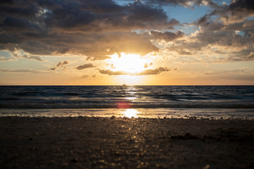 blue sky ocean sunset