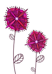 Creative flowers print. Decorative floral illustration. Unique flower for design decoration, sticker, greeting cards and interior poster.