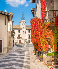 The picturesque village of Pescocostanzo during autumn season. Abruzzo, central Italy.