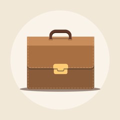 Briefcase flat icon with long shadow. Vector illustration EPS10