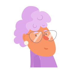 Grandmother Vector. Cartoon. Isolated art on white background. Flat