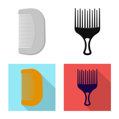 Vector illustration of brush and hair logo. Collection of brush and hairbrush stock vector illustration.