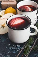 Mug of mulled wine apple cider