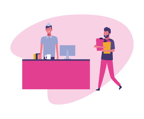 People on supermarket